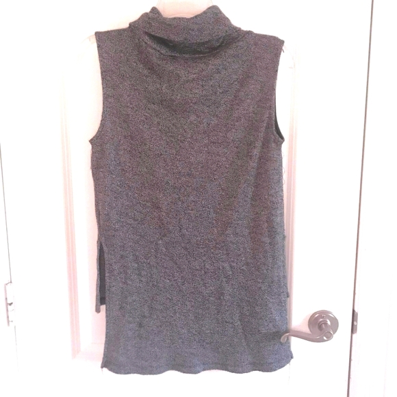 Poof♡♡ Sleeveless High-Low Turtleneck Sweater Gray - Picture 5 of 5